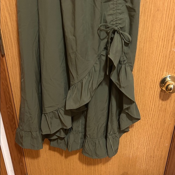 Chic Olive Green Ruffle Scarlet Darkness dress - Picture 6 of 15